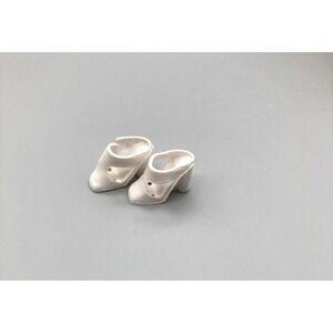 Vintage Barbie White T-Strap Pumps Shoes Heels Japan Squishy